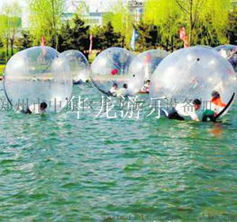安徽水上玩具 水上充气滚筒与步行球的图片一览及华龙游乐设备加工厂介绍